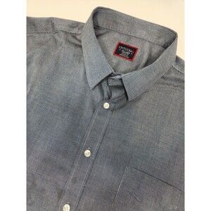 UNTUCKit Shirt Men's 2XL Blue Short Sleeve‎ Button Up Wrinkle Free Petrus